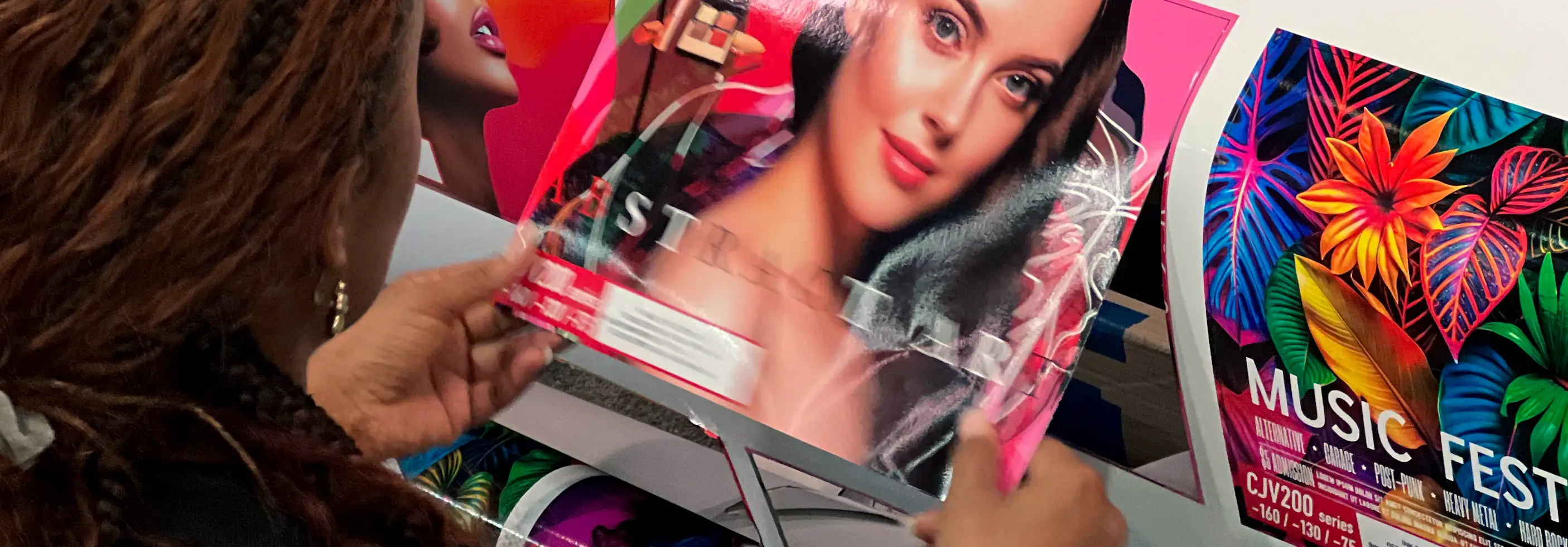 Full color printings coming off of the printer
